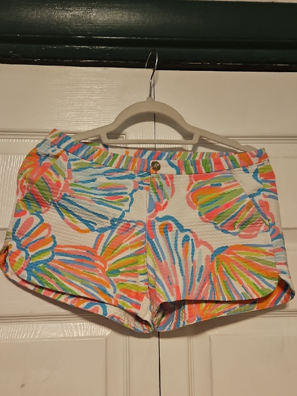 Lilly Pulitzer Multicolor Shell-Print High-Waist Shorts